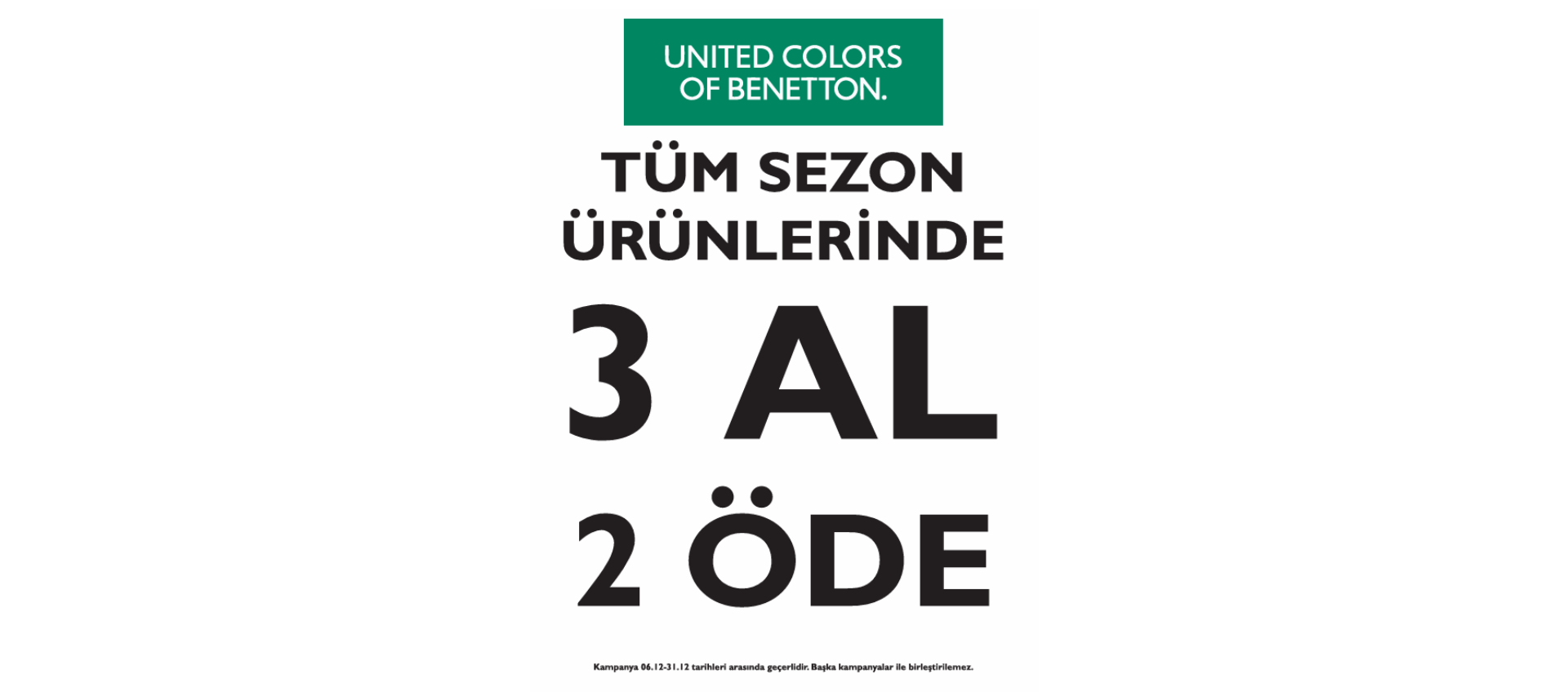 UNITED COLORS OF BENETTON' da 3 Al 2 Öde