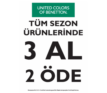 UNITED COLORS OF BENETTON' da 3 Al 2 Öde